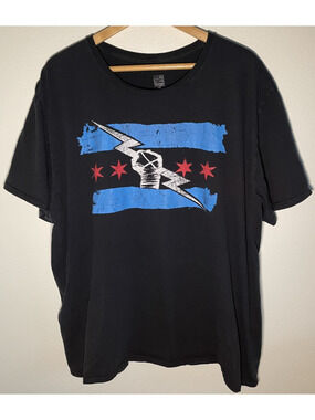 CM Punk WWE Wrestling Graphic T-Shirt Black - XXXL
